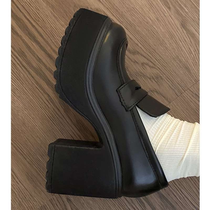 Ženske kožne Mary Jane cipele s debelim potplatom, 8 cm povećanje visine, loafer stil, 2025 novi model