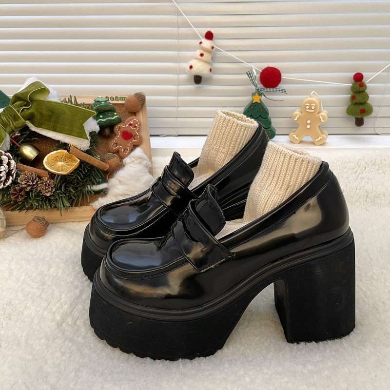 Ženske kožne Mary Jane cipele s debelim potplatom, 8 cm povećanje visine, loafer stil, 2025 novi model