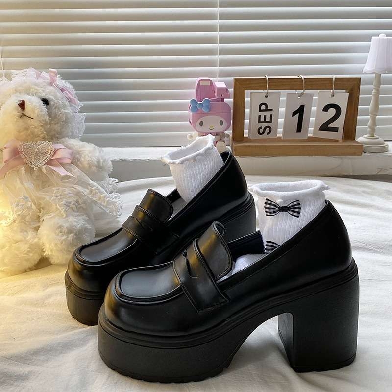 Ženske kožne Mary Jane cipele s debelim potplatom, 8 cm povećanje visine, loafer stil, 2025 novi model