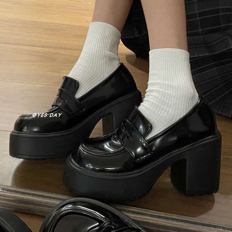 Ženske kožne Mary Jane cipele s debelim potplatom, 8 cm povećanje visine, loafer stil, 2025 novi model