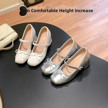 Dámske Mary Jane topánky s 6–8 cm vysokým opätkom, okrúhla špička, horný materiál: super fiber, zapínanie na pracku, gumová podrážka, letné 2025 vydanie