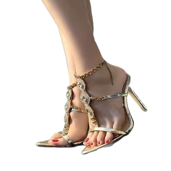 Stiletto cipő, hegyes orrú, vékony sarok, sarokmagasság több mint 8 cm, PU felsőrész, gumi talp