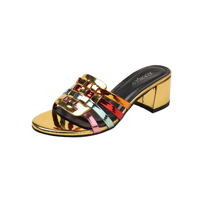 Sandale cu partea superioară PU, căptușeală PU, talpă TPR, vârf rotund, vara 2024