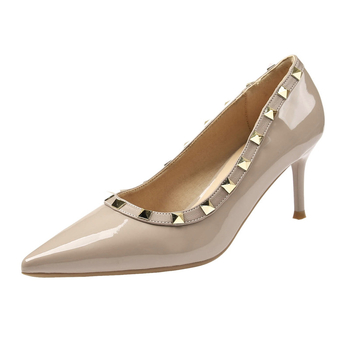 Ženske banket cipele — špičast nos, tanak pet 6–8 cm, stil princeze, slip-on dizajn, gumeni đon