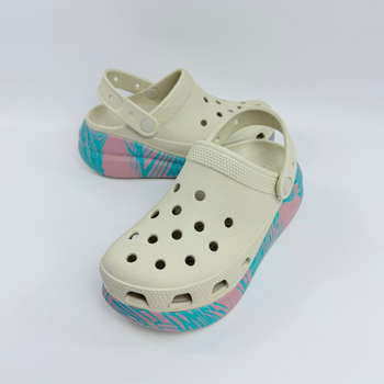 Дамски клиоги Puff серия с повдигаща височина, 3 см дебела подметка, EVA горна част и подметка, Puff трансферен модел