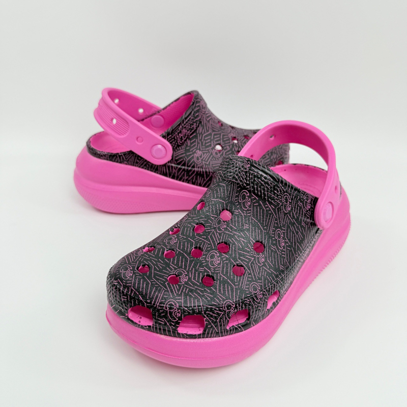 Дамски клиоги Puff серия с повдигаща височина, 3 см дебела подметка, EVA горна част и подметка, Puff трансферен модел