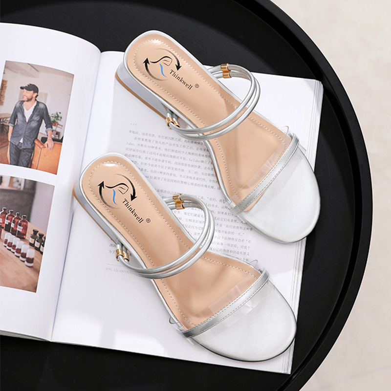 Sandale cu barete pentru femei | partea superioară din microfibră, vârf rotund, stil coreean, talpă din cauciuc