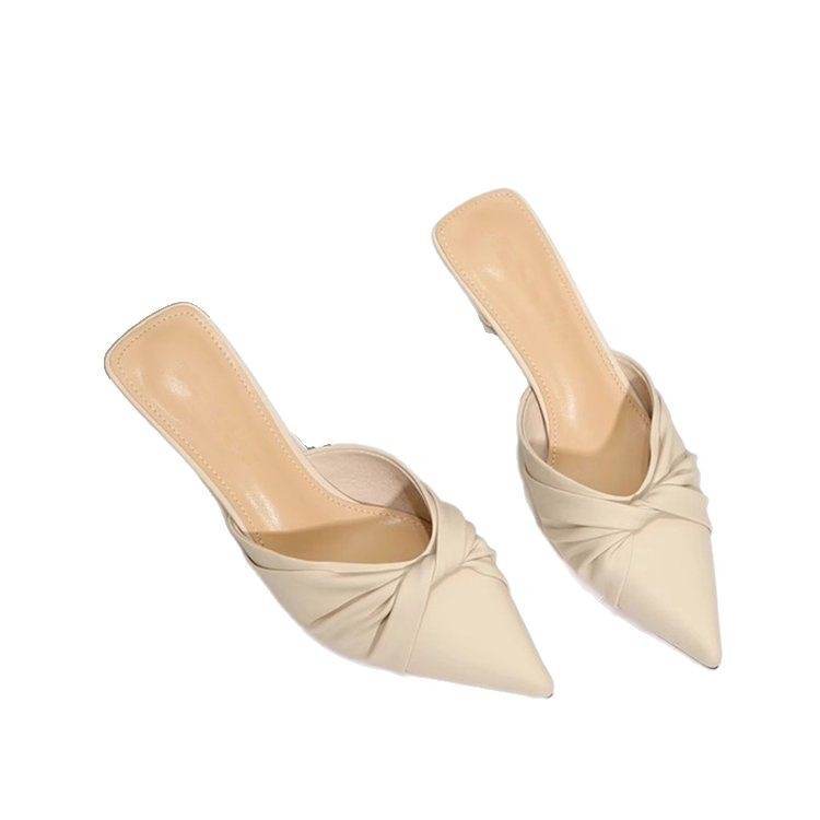 Baotou de damă, pantofi cu vârf ascuțit, toc mediu, stil urban, exterior PU, căptușeală PU, talpă PU