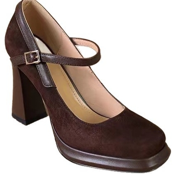 Ženske Mary Jane cipele s debelim petom, kvadratnim vrhom, vodootporna platforma, PU gornji dio, kopča