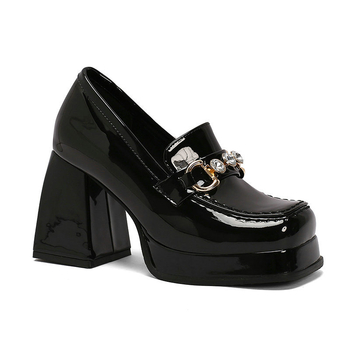 Дамски обувки с квадратен нос, TPU горна част, платформа и супер високи токчета (>8 см), корейски стил