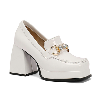 Дамски обувки с квадратен нос, TPU горна част, платформа и супер високи токчета (>8 см), корейски стил