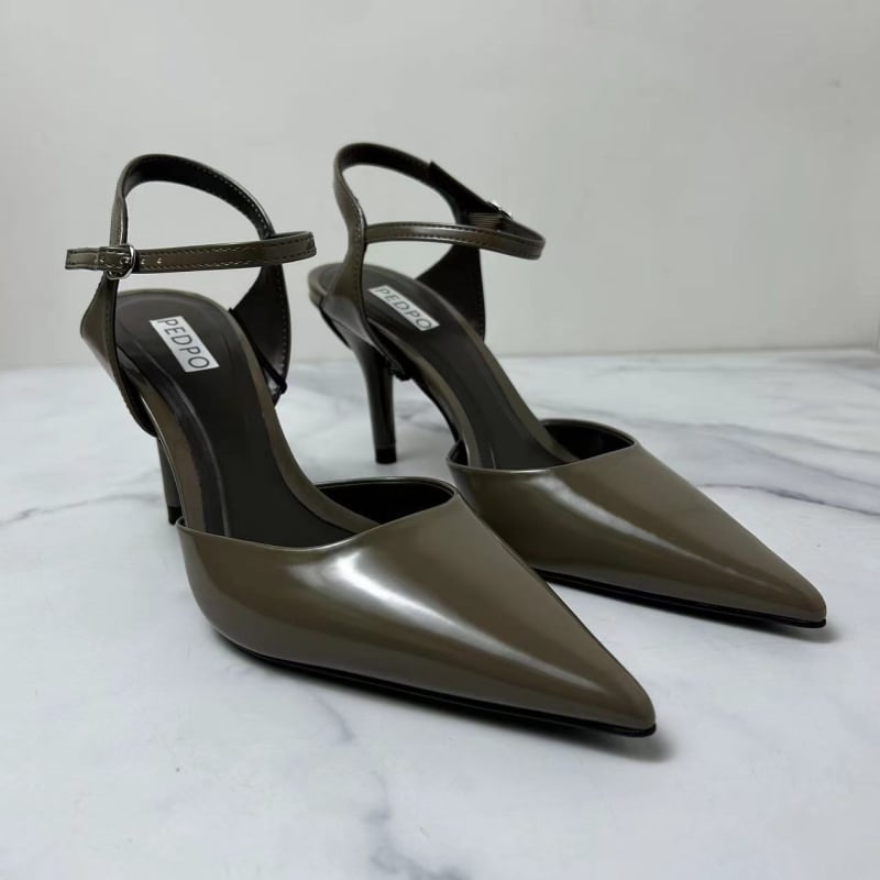 Ženske štikle s oštrim nosom i štiklom stileto, gornji dio od mikrovlakana, gumena potplata, PU podstava, stražnje vezanje, proljeće 2024