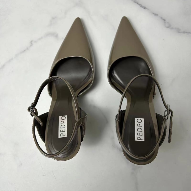 Ženske štikle s oštrim nosom i štiklom stileto, gornji dio od mikrovlakana, gumena potplata, PU podstava, stražnje vezanje, proljeće 2024