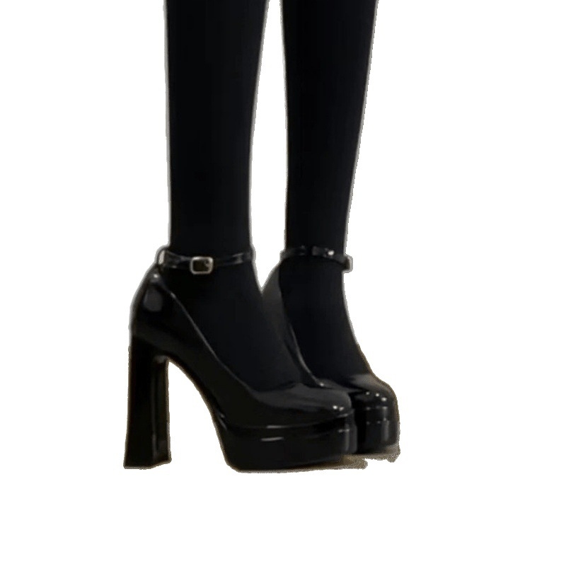 Ženske platforme s visokim potpeticama, remen s jednom kopčom, okrugli vrh, PU gornji dio