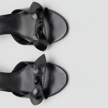 Sandale dama cu deget deschis si funda — material superior PU, căptușeală PU, vârf rotund, talpă lipicioasă, primăvara 2025