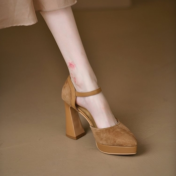 Sandale drepte cu partea superioară din PU, vârf ascuțit, stil coreean