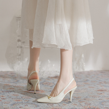 Pantofi cu toc înalt Rich Road: suprafață microfibră, vârf ascuțit, talpă PU, curea elastică