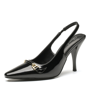 Pantofi cu toc înalt Rich Road: suprafață microfibră, vârf ascuțit, talpă PU, curea elastică