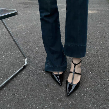 Yumida Ženske sandale s oštrim vrhom, kopča, gornji dio od Super Fiber, gumeni potplat, ljeto 2025