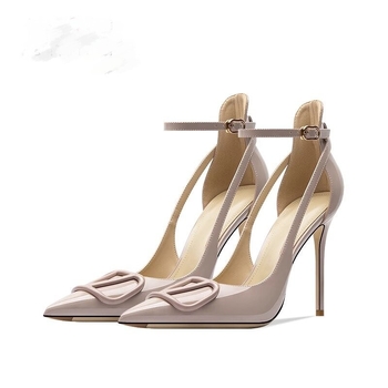 Stiletto štikle s oštrim vrhom, korejski stil, PU gornji dio, zatvara s jednim remenom