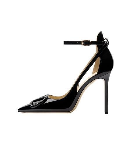 Stiletto štikle s oštrim vrhom, korejski stil, PU gornji dio, zatvara s jednim remenom