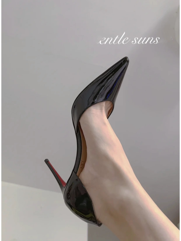 Dámske vysoké podpätky s ostrým nosom, PU vrchná časť, super vysoké päty, stiletto, gumová podrážka