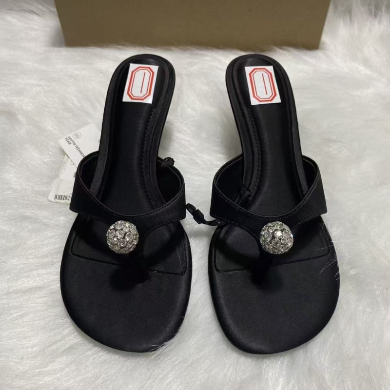 Дамски сандали на висок ток – форма на пръста херингбон, горна част от кожа от горен слой, подметка гума, подплата микрофибър, лято 2025