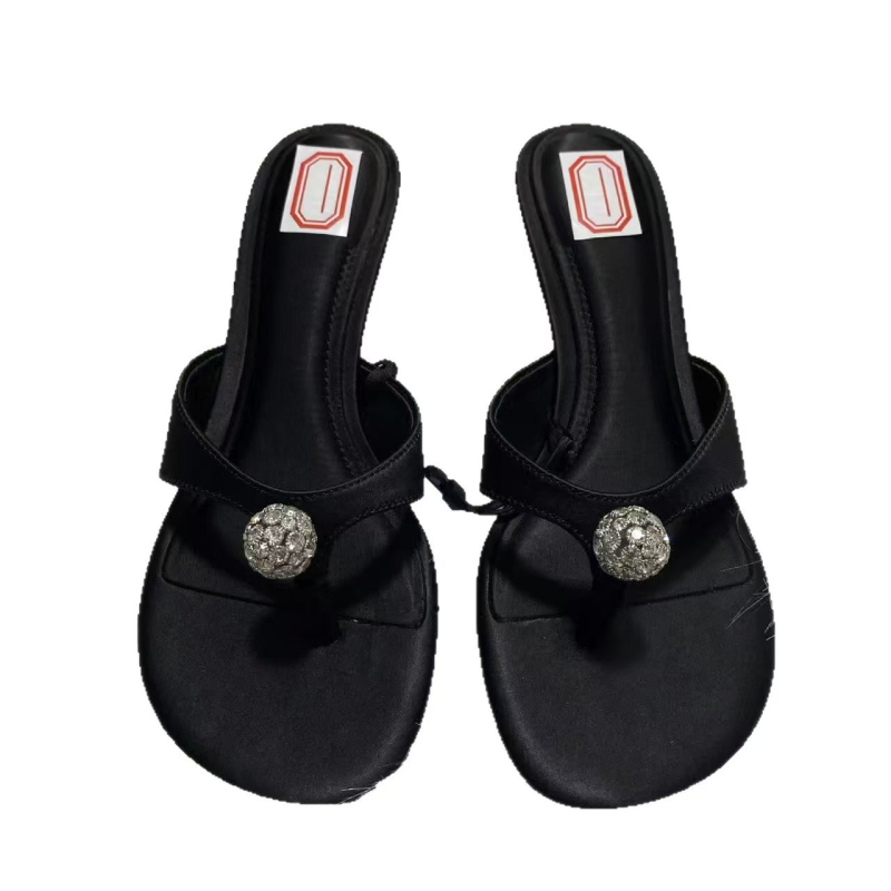 Дамски сандали на висок ток – форма на пръста херингбон, горна част от кожа от горен слой, подметка гума, подплата микрофибър, лято 2025