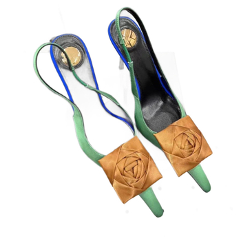 Sandale sa satenskim gornjim dijelom, s oštrim nosom, ultra visoki uski pet, elastična traka, gumeni potplat, unutarnji materijal: super vlakno