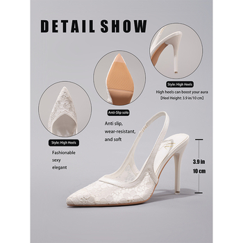 Visoke štikle s oštrim vrhom, mrežasti gornji dio, 10 cm štikla, gumena potplata