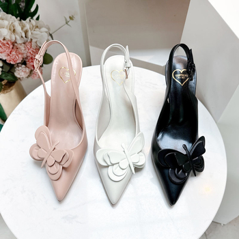 VAIFTILNO Sandaļas ar smailu purnu, aizmugure atvērta ar siksniņu, augšējais materiāls: superšķiedra, iekšējais materiāls: aitas āda, zole: gumija