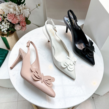 VAIFTILNO Sandaļas ar smailu purnu, aizmugure atvērta ar siksniņu, augšējais materiāls: superšķiedra, iekšējais materiāls: aitas āda, zole: gumija