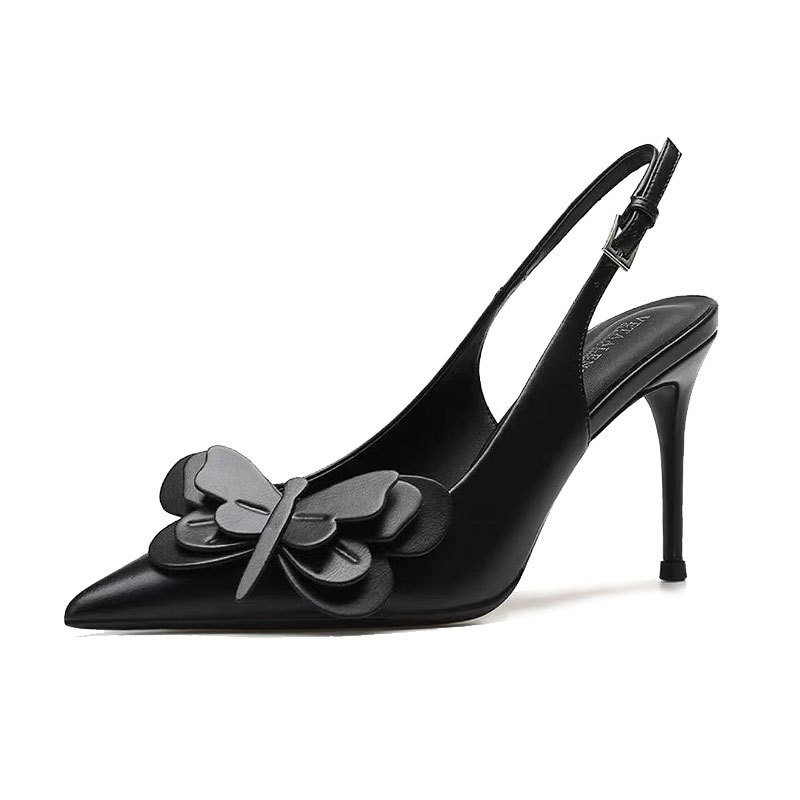 VAIFTILNO Sandaļas ar smailu purnu, aizmugure atvērta ar siksniņu, augšējais materiāls: superšķiedra, iekšējais materiāls: aitas āda, zole: gumija