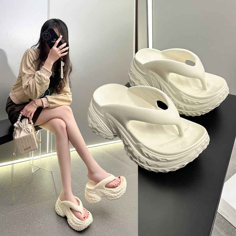 Ženske japanke za interior i vanjsku upotrebu s debelim EVA potplatom, EVA gornji dio, Herringbone uzorak, zaobljena nosna kapica, ležerni stil, ljeto 2025 (EVA gornji dio; EVA potplat; Herringbone uzorak; zaobljena nosna kapica; ljeto 2025)