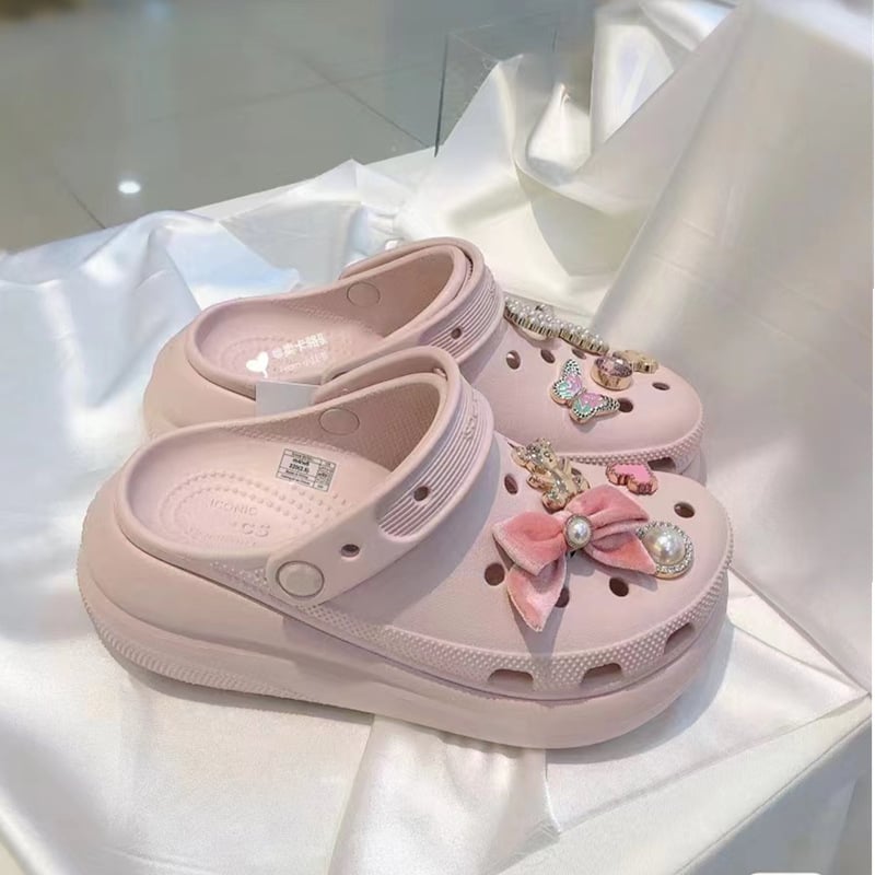 Ženske sandale Crocs stila s EVA đonom, prozračne, protiv klizanja, platforma 3 cm+