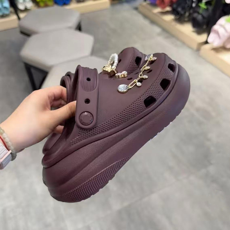 Ženske sandale Crocs stila s EVA đonom, prozračne, protiv klizanja, platforma 3 cm+