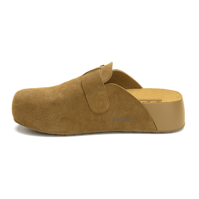 Dibo sieviešu sandas bez papēža, ar 4 cm pacēlumu, neslīdotā gumijas zole, virsma no liellopa ādas, apaļa purns, ikdienas stils