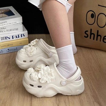 Unisex EVA Crocs s 6 cm debelim potplatom – uzorak s rupama, vodootporni, apsorpcija udara, prozračni