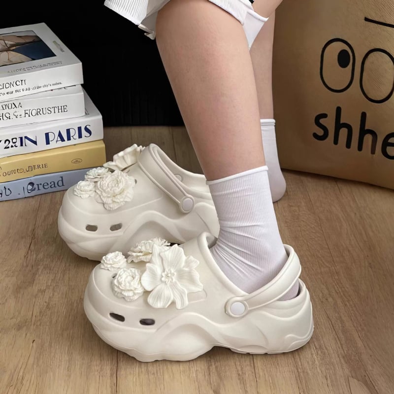Unisex EVA Crocs s 6 cm debelim potplatom – uzorak s rupama, vodootporni, apsorpcija udara, prozračni