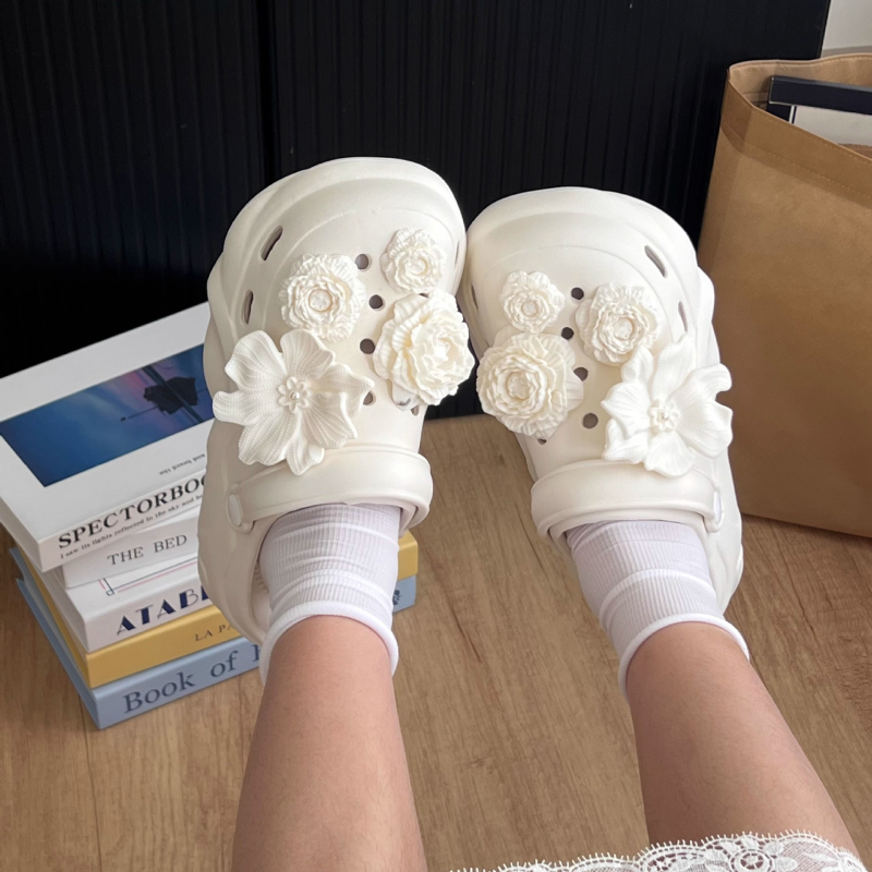 Unisex EVA Crocs s 6 cm debelim potplatom – uzorak s rupama, vodootporni, apsorpcija udara, prozračni