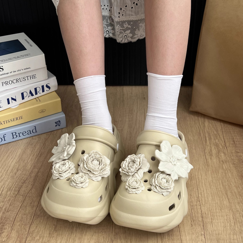 Unisex EVA Crocs s 6 cm debelim potplatom – uzorak s rupama, vodootporni, apsorpcija udara, prozračni