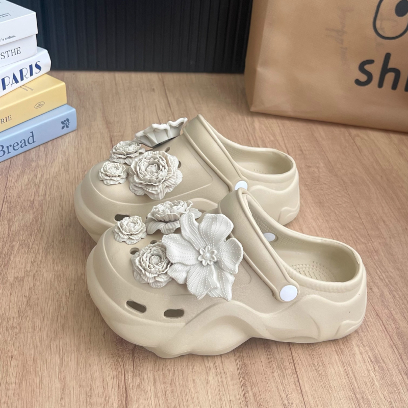 Unisex EVA Crocs s 6 cm debelim potplatom – uzorak s rupama, vodootporni, apsorpcija udara, prozračni