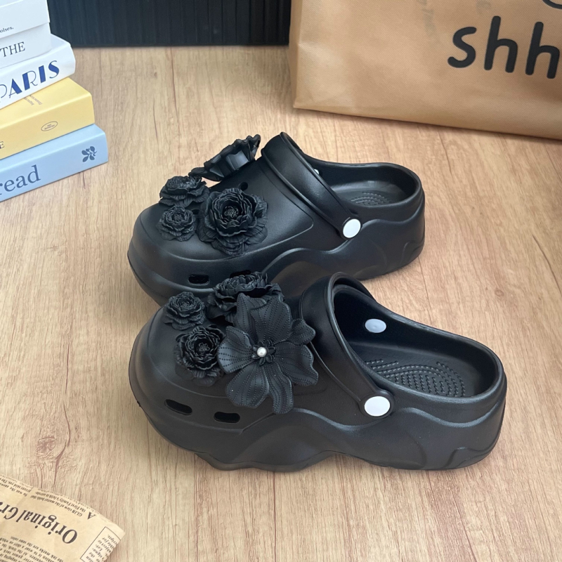 Unisex EVA Crocs s 6 cm debelim potplatom – uzorak s rupama, vodootporni, apsorpcija udara, prozračni