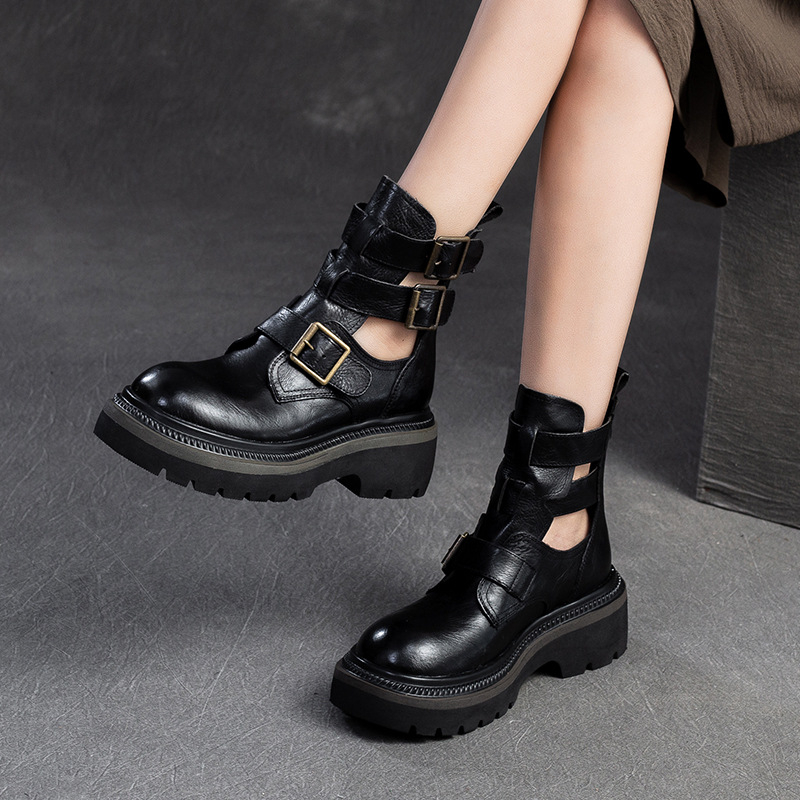 Sieviešu romiešu sandales ar vamp no pirmās kvalitātes ādas ar tekstūru, apaļa purngala, gumijas putas zole, aizmugurējais rāvējslēdzējs