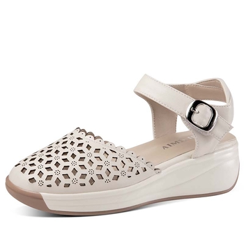 Siksnu sandales ar apaļu purnu, PU augšdaļa, gumijas zole, vasara 2024