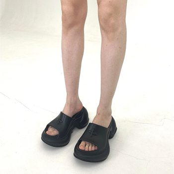 Sieviešu pludmales sandales ar platformu un augstu papēdi, EVA virsdaļa, apaļš pirksts, gumijas zole, iekšējais materiāls: super šķiedra, pavasaris 2025