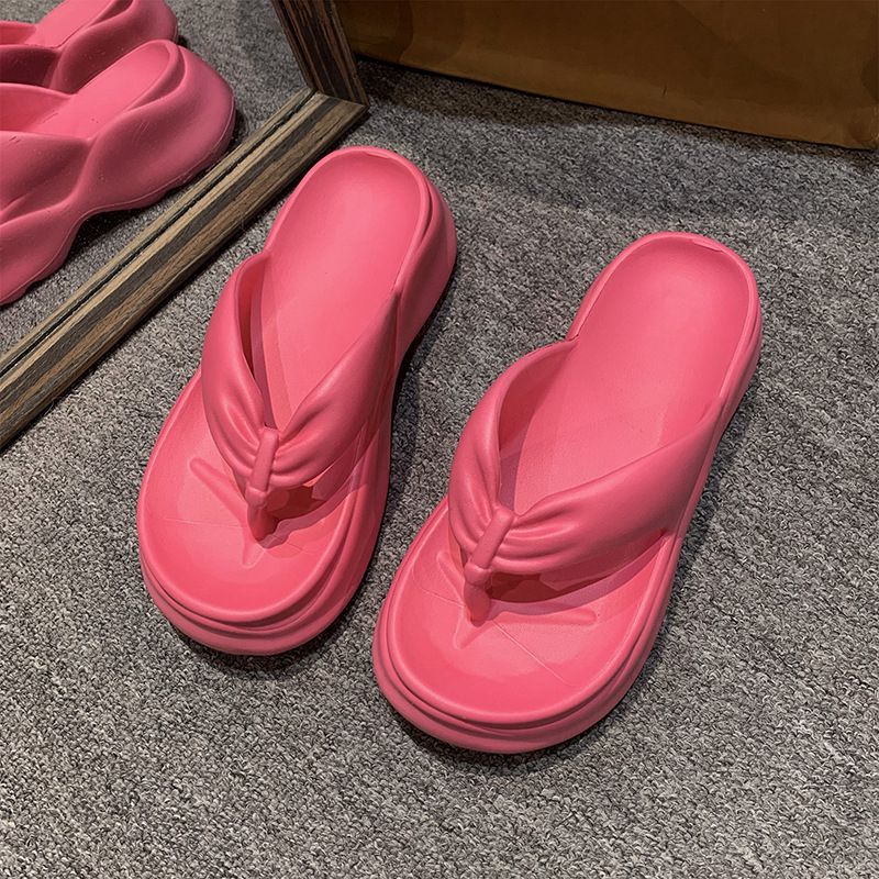 Ženske flip-flopice s debelim potplatom EVA, herringbone uzorak, okrugli vrh, korejski stil, protuklizne i otporne na miris, ljeto 2025