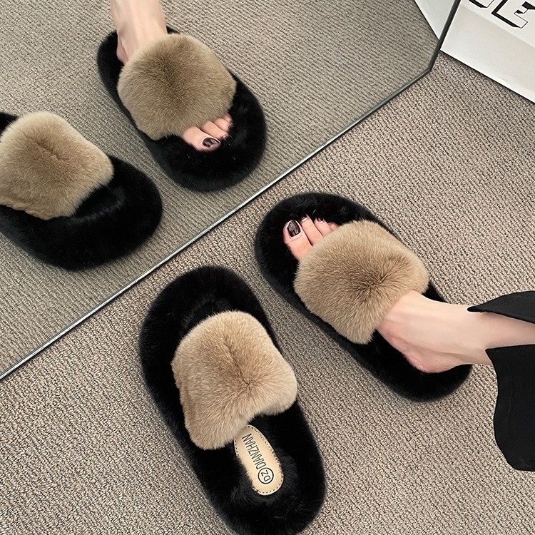 Ženske pliš papuče s debelim potplatom, udobne za jesen i zimu, za nošenje vani i u uredu, pogodne za trudnice, luksuzan plišasti dojam