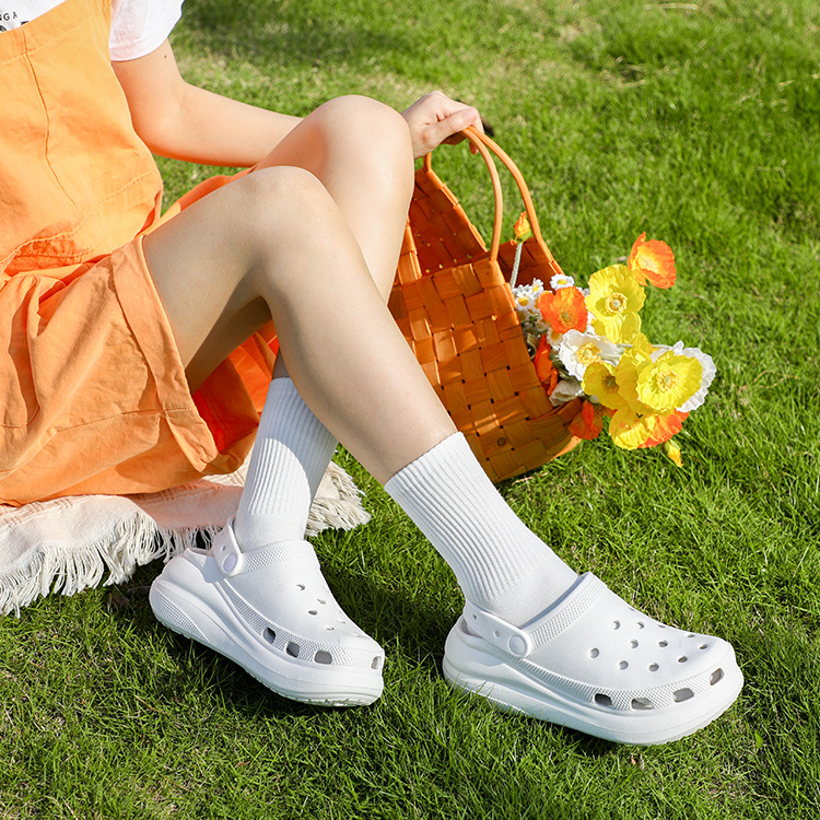 Haojia Unisex EVA Crocs-stila klogs, Elpojošs augšējais, 6 cm bieza zole, Augstuma palielināšana, Neslīdējošs