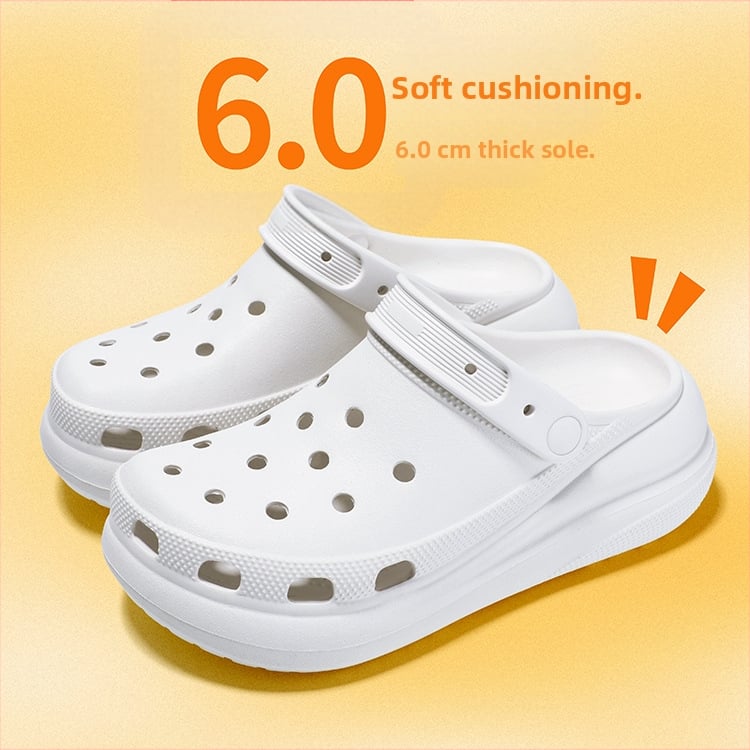 Haojia Unisex EVA Crocs-stila klogs, Elpojošs augšējais, 6 cm bieza zole, Augstuma palielināšana, Neslīdējošs